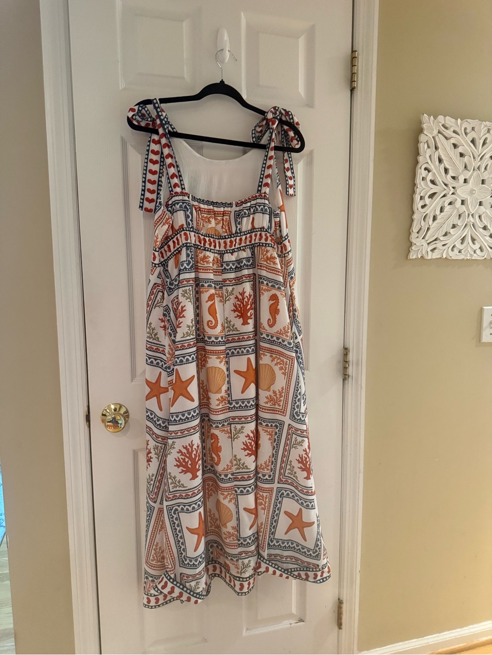 Sea life tie strap midi dress - Picture 5 of 7